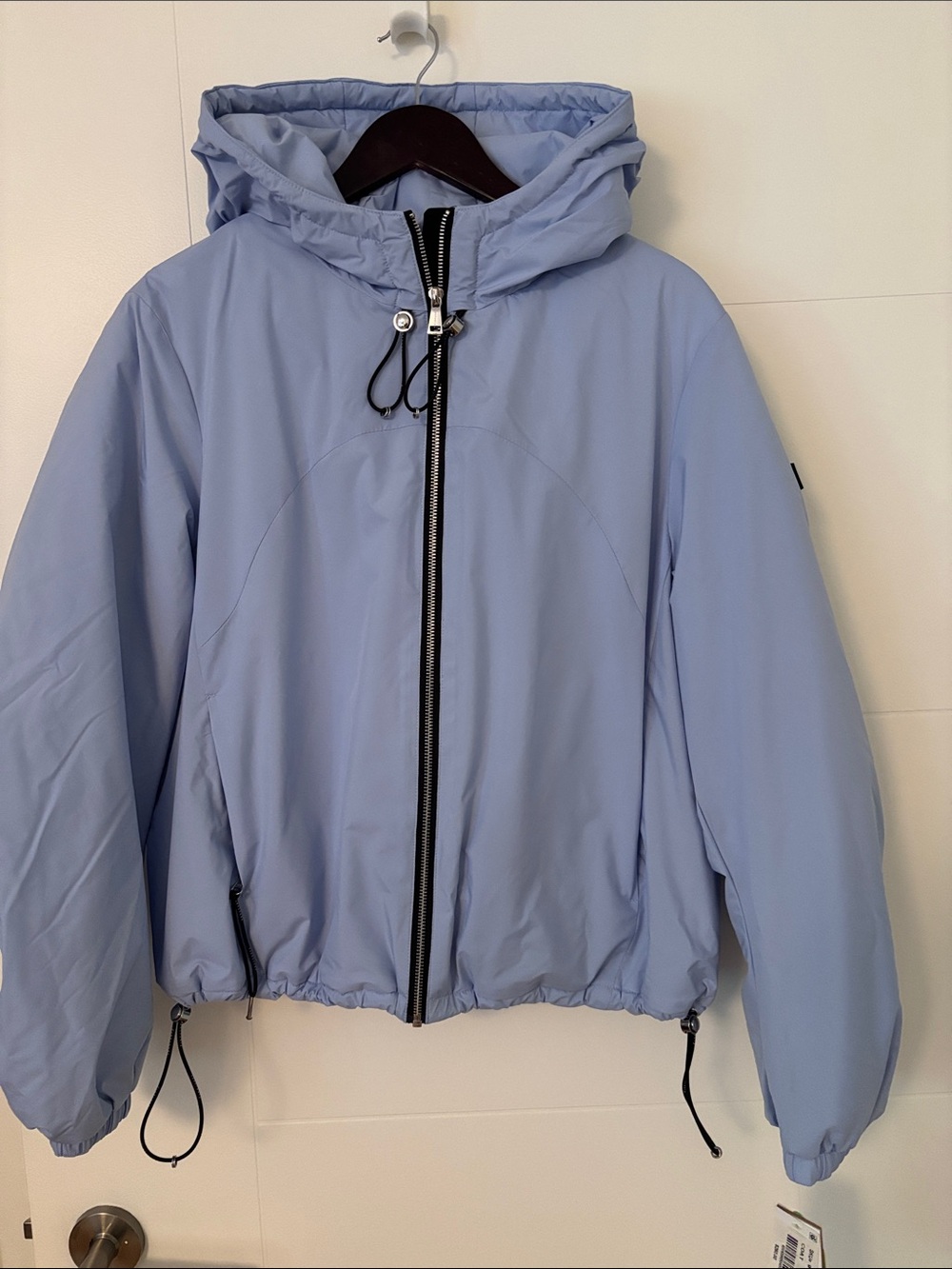 Light Blue/Lilac Hooded Women's Puffer Jacket